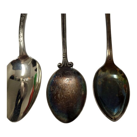 Lot of 9 Vintage Souvenir & Demitasse Spoons Gremany, Italy, USA Silver Plated - Picture 6 of 11